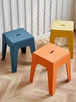 Nordic Plastic Stools Thickened Home Dining Chairs Brief Stackable High Stool Sturdy And Durable Outdoor Milk Tea Shop Stools