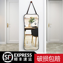 Dressing mirror Hanging wall Home Genguan Hanging Fitting Mirror Sticker Wall Self-Glued Wall-mounted Glued Net Red Full Body Floor Mirror