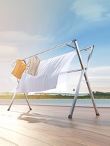 Folding clothes hanger floor indoor home balcony Bedroom stainless steel outdoor cool telescopic rod style sunburn