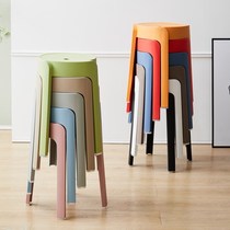 Nordic Plastic Stools Thickened Home Stackable Bench Adults Creative Table Bench Windmill Round Stool Spare Stool