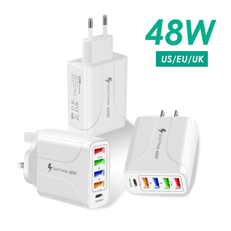Multi-Port Usb+Pd Charger, European, American and British Standards, Multi-Functional Travel Charging Head, Tablet and Mobile Phone Adapter, Cross-Border Supply Multi-Port Usb+Pd Charger, European, American and British Standards, Multi-Functional Travel Charging Head, Tablet and Mobile Phone Adapter, Cross-Border Supply