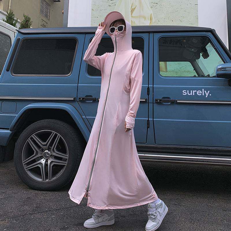 Long sun protection clothing full body professional female 2022 summer new UV protection breathable thin section ice silk long-sleeved sun protection clothing