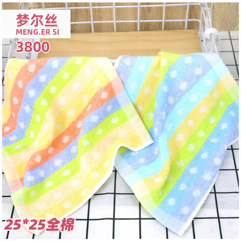 Mengers Brand 3800 Polka Dot Handkerchief, Pure Cotton, Unisex, Household Square Towel, Comfortable and Easy to Dry, Fresh
