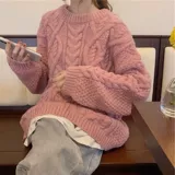 Ретро трикотажный сексуальный свитер, куртка, увеличенная толщина, V-образный вырез