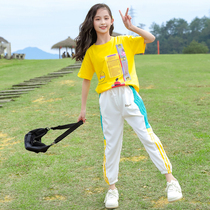 Chrome Anta Goose Girls Summer Suit 2022 New Summer Clothing Foreign Air Trendy Children Short Sleeve Casual CUHK Child Lady