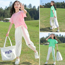 Chrome Anta Goose Girls Summer Suit 2022 New Ocean Gas Trendy Short Sleeve Girl Summer Clothing CUHK Child 2