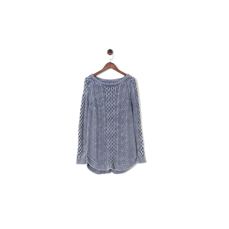 American L.L. Bean Women's Signature Series Cotton Washed Aran Fisherman Sweater American L.L. Bean Women's Signature Series Cotton Washed Aran Fisherman Sweater