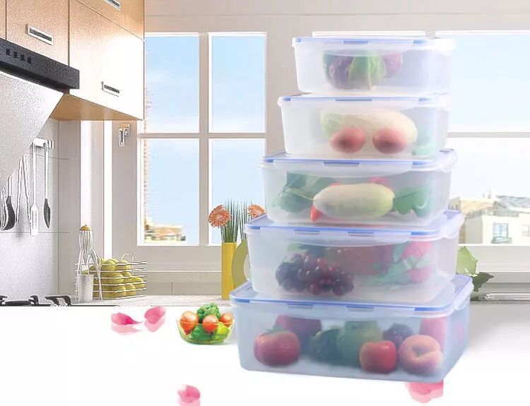 Hộp giữ tươi bốn mặt khóa hình chữ nhật tủ lạnh thực phẩm hộp kín khách sạn nhà hàng bách hóa lưu trữ hộ gia đình hộp PP - Thiết bị sân khấu mạch đèn led nhấp nháy đơn giản