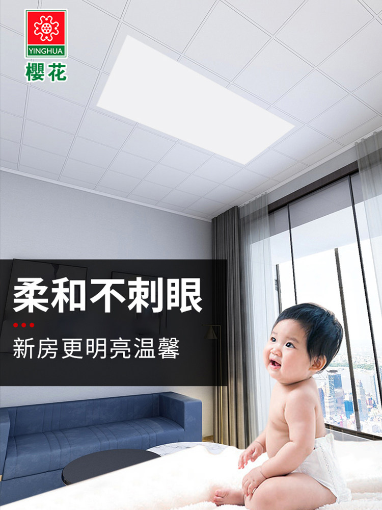 Sakura integrated ceiling LED lights Kitchen powder room ceiling lights Embedded ceiling lights Flat panel lamps 300x600