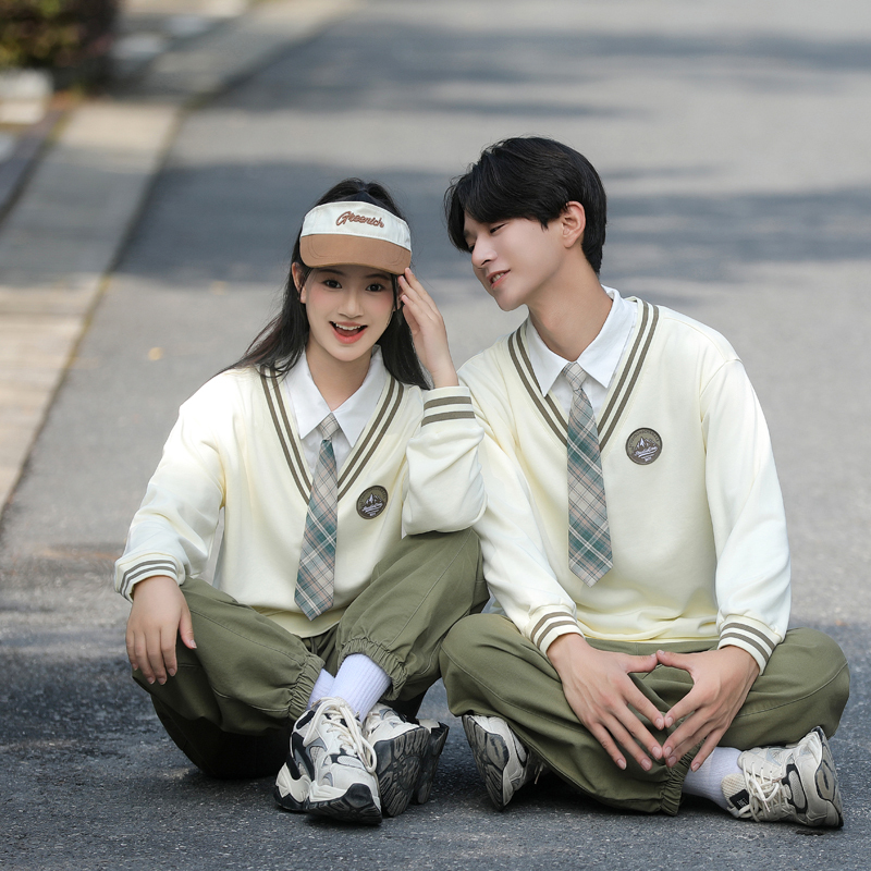 Class Uniform, College Style Suit, Spring and Autumn Sweatshirt and Pants, Sixth Grade Students, Junior High School Students, High School Students, Sports Day School Uniform
