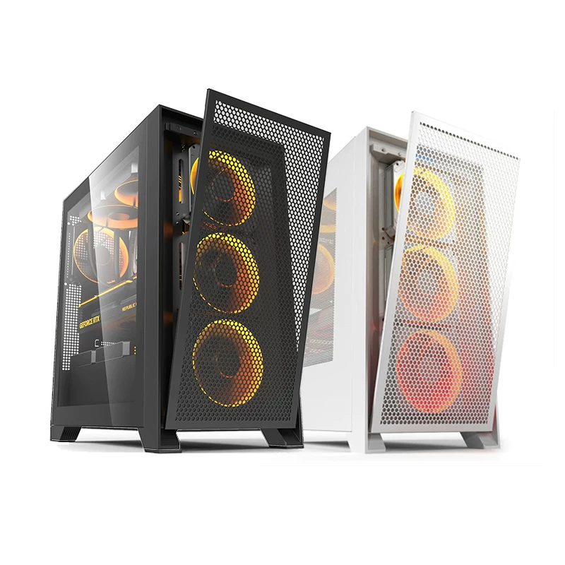 Корпус Patriot Yogo T21 настольный ПК ATX поддерживает 360 водяное охлаждение белый лицевой вид боковой корпус