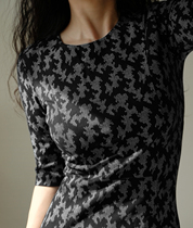 APC clothing selection chao slim round neck Half sleeve aesthetic temperament lace visual wrap dress XS