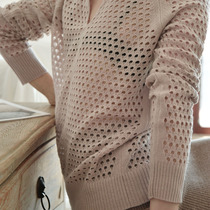 APC hollowed-out knitted cashmere sweatshirt with loose long sleeve blouse 2021 new female spring and autumn thin summer