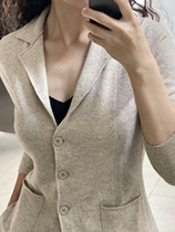 APCSHOP selected small crowdsourced custom jacket woman spring fall collar to take up coattails pure mountain cashmere small coat