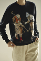 APC Suede Tips New recommended 2021 retro knit cover headshirt long sleeve round collar embedded floral sweater full mountain cashmere