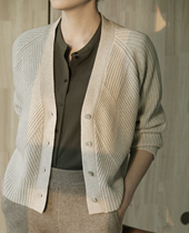 APCSHOP custom recommended 2021 method designer V collar long sleeve casual knit jacket pure cashmere outshirt