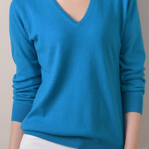 APCSHOP cashmere sweaters spring and autumn selection Italian customer slim encryption fine woven solid color vneck pullover