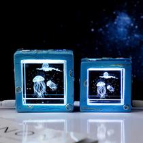 Creative square crystal night light USB luminous base creative star ocean gift ornaments high quality