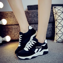 2019 new winter college students increase the height of sports and leisure winter shoes thickened tide shoes plus velvet cotton shoes womens shoes Korean version