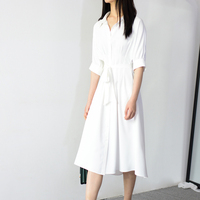 TRR's fairy-like white skirt enhances your appearance. Summer short-sleeved shirt with waist-cinching long skirt for women.