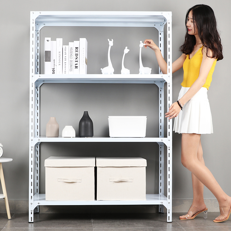 Household angle steel shelf storage balcony floor multi-storey small supermarket display warehouse storage iron shelf