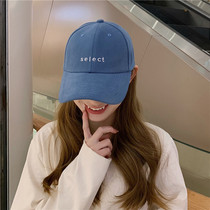 Blue new cap female niche fashion brand ins Korean version of Joker leisure students big head round baseball cap spring and summer