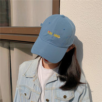 2021 new blue cap Korean version of ins Tide brand Joker Net red letter embroidered baseball cap spring and summer sunscreen