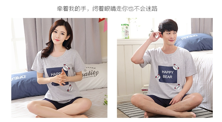 Mùa hè vài bộ đồ ngủ cotton ngắn tay quần short phù hợp với phụ nữ Hàn Quốc đồ ngủ mùa hè phần mỏng nhà thường dịch vụ