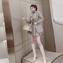 High level Sensory Salt Series Fried Street Inn Academy Wind Suit Jacket Woman Spring Autumn Plexu Skirt Suit Foreign Air Weight Reduction