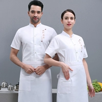 Белый фартук, короткий рукав