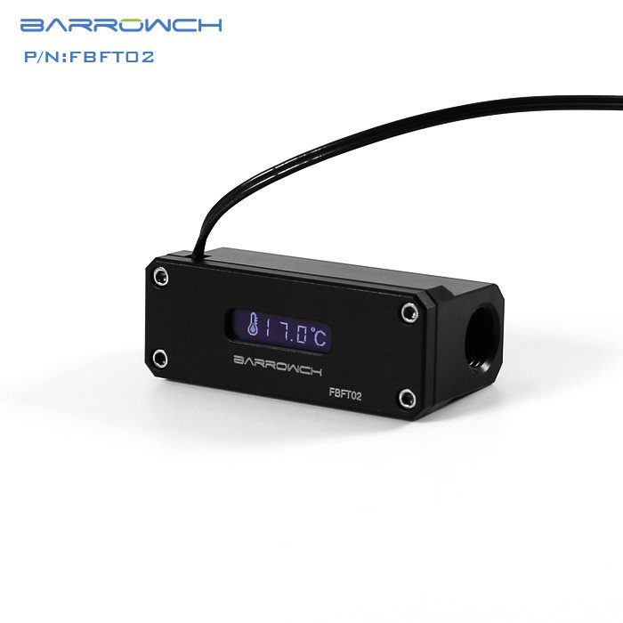 BARROWch black silver red number of water cooled OLED water temperature meter FBFT02 thermometer thermometer