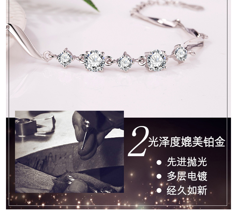 S925 sterling bạc vòng đeo tay nữ net đỏ Nhật Bản và Hàn Quốc sinh viên tay đơn giản trang sức món quà sinh nhật để gửi bạn gái mẹ mẹ