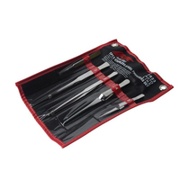 5 pieces of stainless steel tweezer group 116 - 200mm length straight head bend