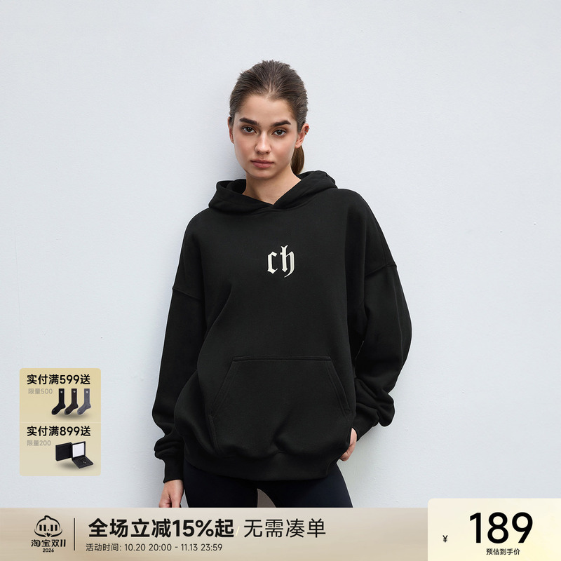 Chinism Cas Letter Print Black Hooded Sweatshirt for Men, Autumn Couple's Loose Hoodie, American Style Jacket Chinism Cas Letter Print Black Hooded Sweatshirt for Men, Autumn Couple's Loose Hoodie, American Style Jacket