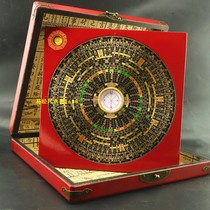 New color version of Tongsheng Chongdaotang 8-inch compass professional feng shui comprehensive plate compass with antique wooden box