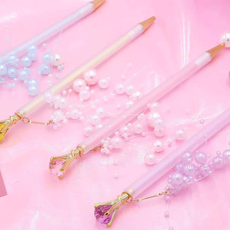 Diamond pearl automatic pencil female pendant cute super cute girl heart small fresh write constantly lead creative beautiful