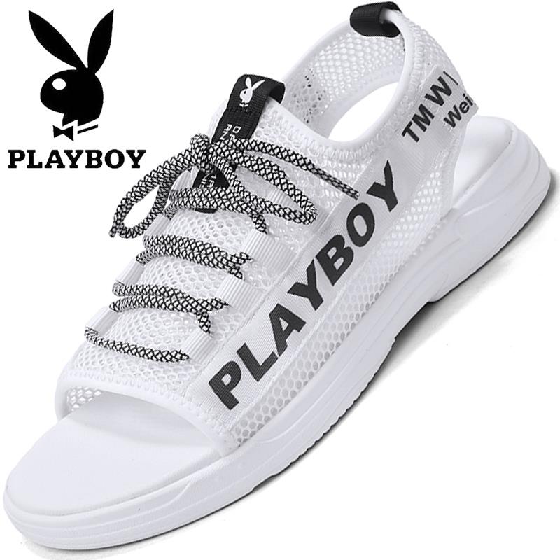 Flowers Playboy Men Sandals Sandals Summer Beach Shoes Casual 2022 New Outwear Mesh Breathable Trendy Sandals
