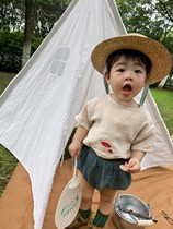 Didibear Summer Miyazaki Summer Baby Wash Gauze Embroidery Mushroom Short Sleeve Comfortable and Breathable