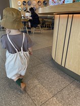 Didibear summer baby artist literary atmosphere suspenders Capri pants pure cotton cool breathable