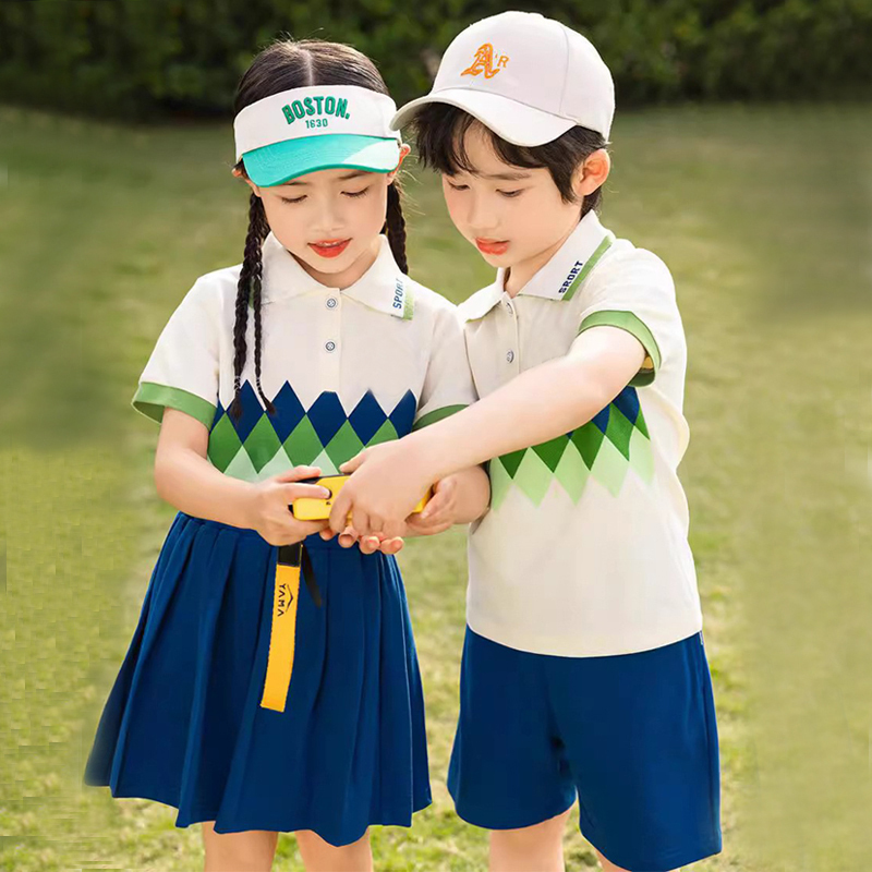 Children's Golf Clothing Short-Sleeved Suit Summer Boys and Girls T-Shirt Sports Skirt Shorts Golf Uniform Children's Clothing Two-Piece Set