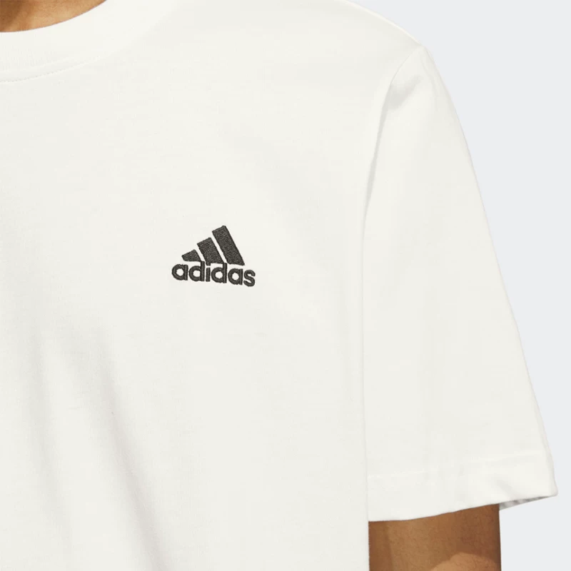 Летняя спортивная хлопковая футболка Adidas для отдыха, с коротким рукавом
