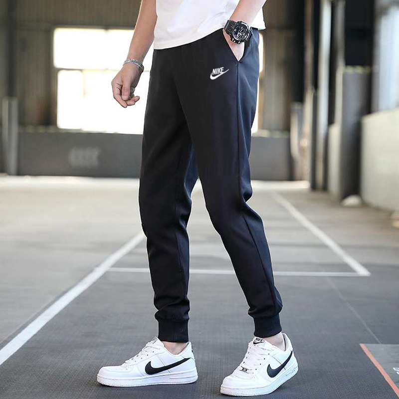 Nike Men's Pants New Pure Cotton Sports Pants Black Thin Jogger Sweatpants Fitness Training Casual Pants Long Pants