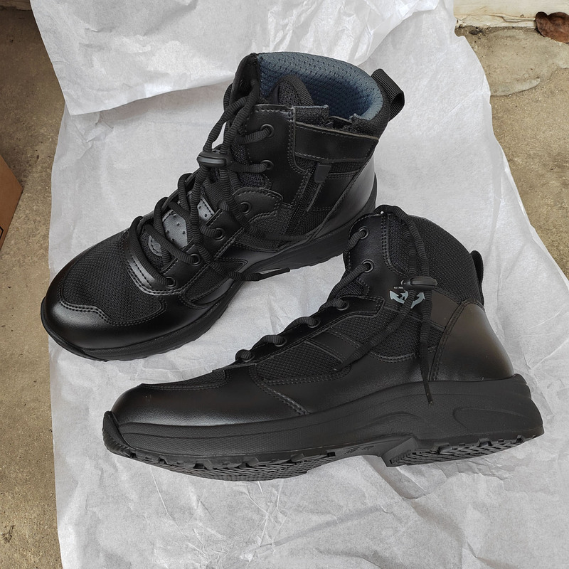 Authentic Ship Summer Training Shoes, Mesh Non-Slip Breathable High-Waist Zipper Deck Training Shoes, Mid-Top Ship Boots