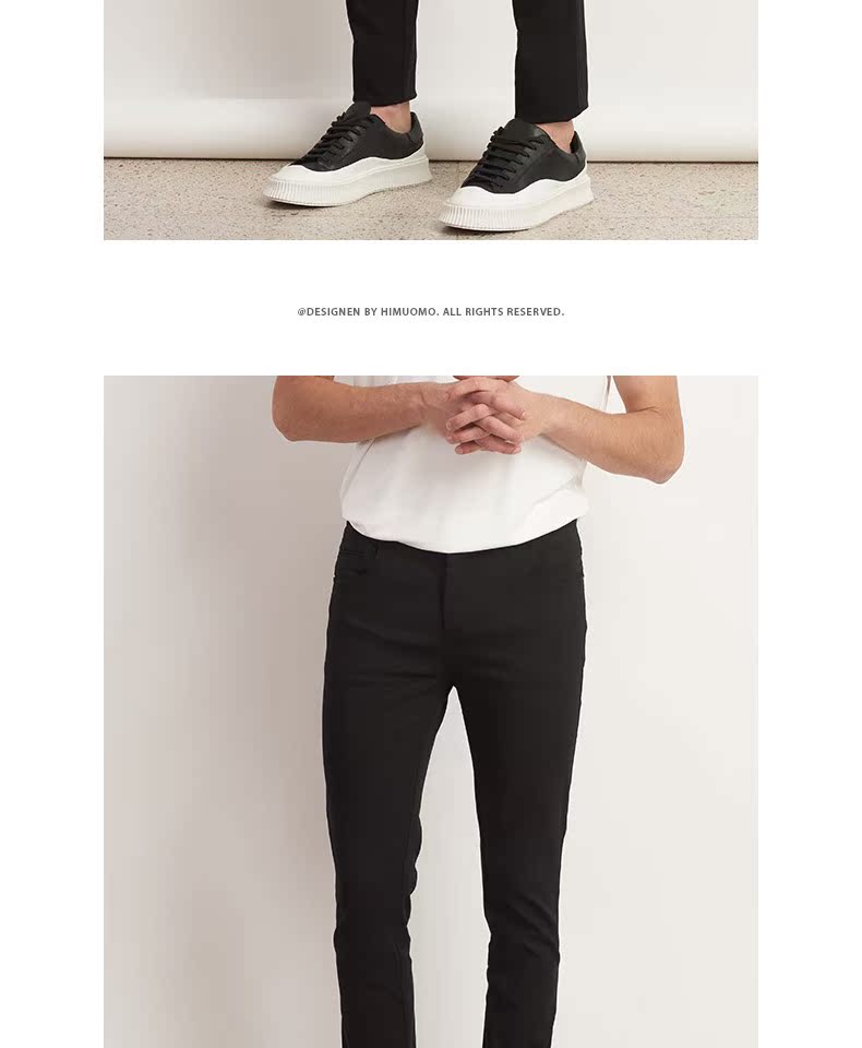 HIM Han Chong nam 2019 hè mới jeans đen Slim chân hoang dã quần nam triều dài - Quần jean quần kaki nam