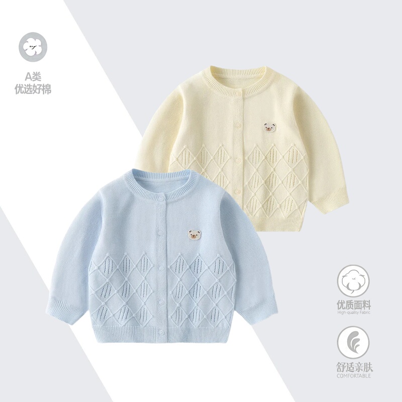 Baby Boy Sweater Jacket 2026 Spring New Style Knitted Cardigan Stylish Top for Boys Infant Outerwear