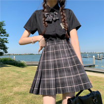 Ash original jk uniform skirt genuine spot Summer Academy style pleated skirt set full carbon gray grid skirt