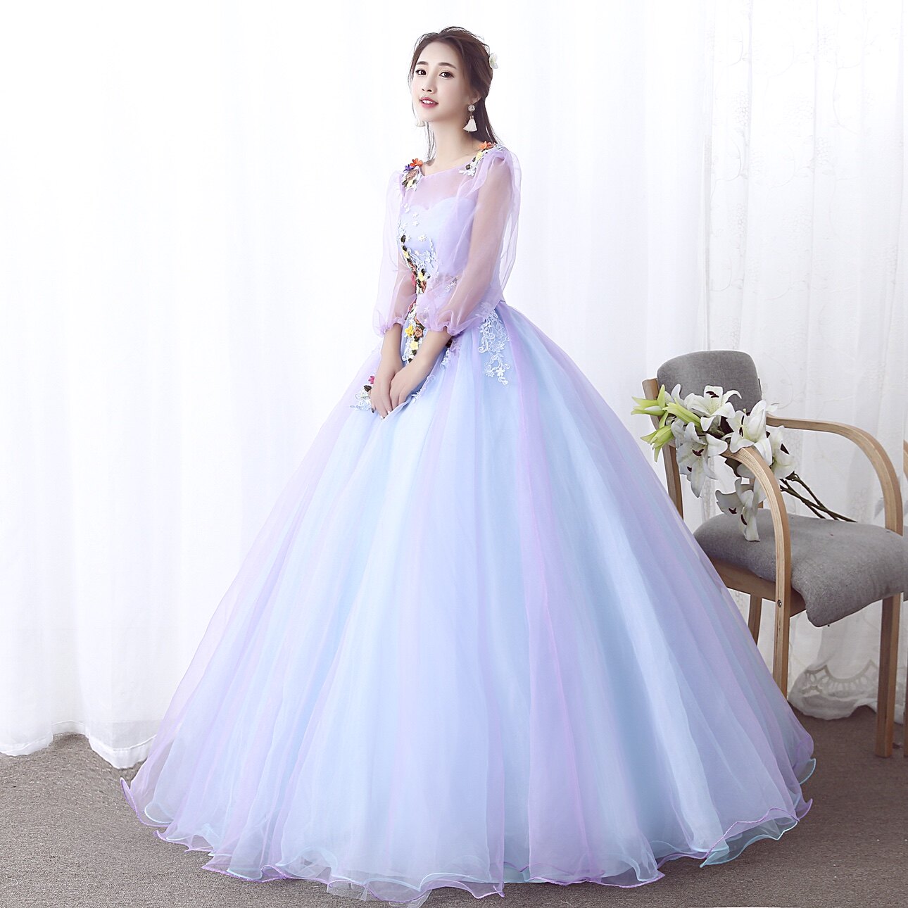 牵手之缘彩纱晚礼服蓬蓬裙的LOGO