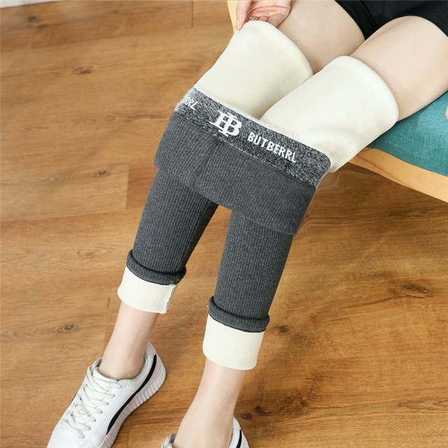 Sheep wool leggings for women's outer wear in winter, thickened