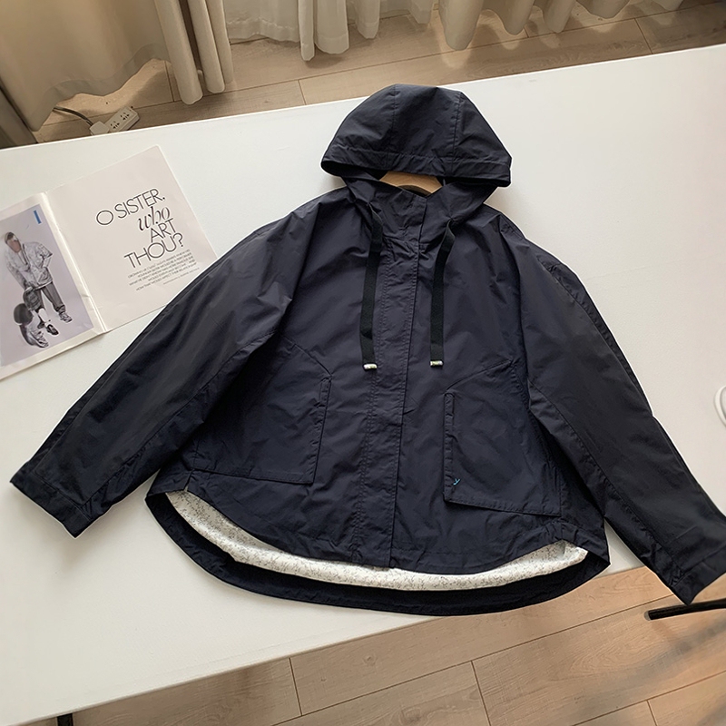 Korean Blue, Fashionable with a Touch of Individuality! Imported Colored Spun Yarn Windproof and Waterproof Jacket