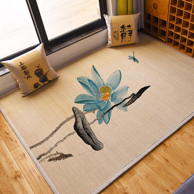 Bamboo Carpet Tatami Printed custom Day style bamboo woven rug windowsill cushion floor Balcony Floating Window Mat (pre)